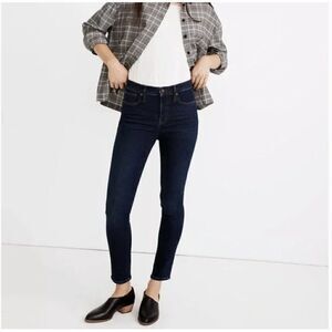 Madewell 9" Mid Rise Skinny Jeans Womens 25 Dark Wash Orland Wash‎ MA938